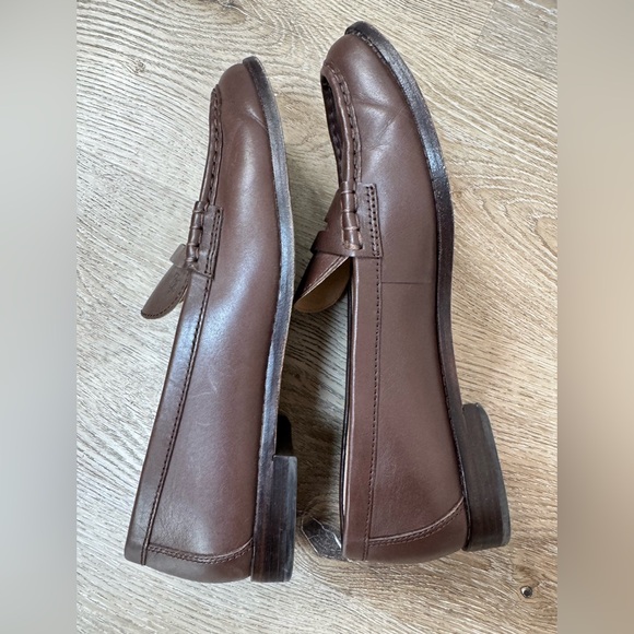 Lauren Ralph Lauren Winnie Burnished Leather Penny Loafers Chestnut Brown 9.5 - Picture 11 of 16